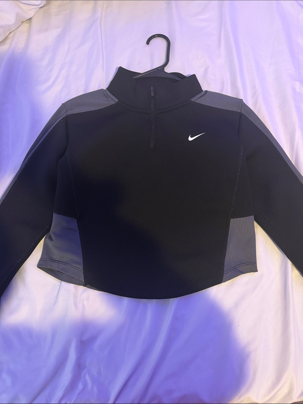 Nike Black & Gray Kids Quarter-Zip Athletic Pullover